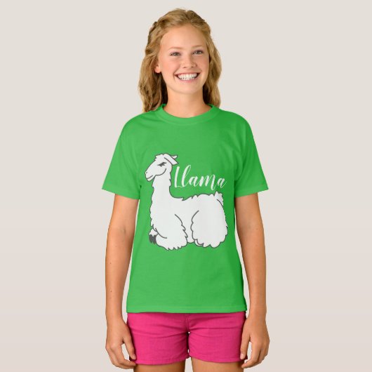 Schattigee slapende lama t-shirt (Voorkant volledig)