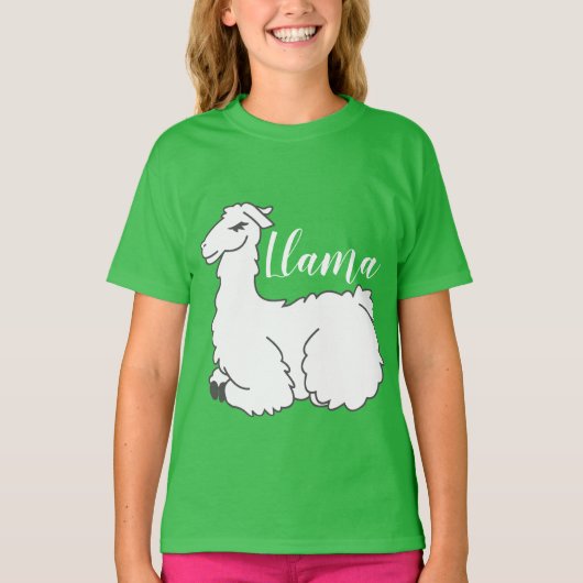 Schattigee slapende lama t-shirt (Voorkant)