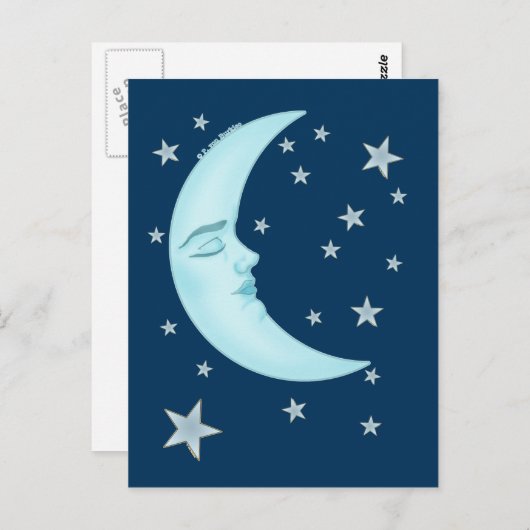 Schattigee slapende maan Briefkaarten (Voorkant / Achterkant)