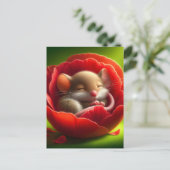 Schattigee slapende muis briefkaart (Staand voorkant)