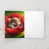 Schattigee slapende muis folie wenskaart (Binnenlaag)