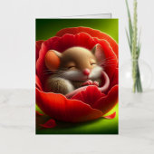 Schattigee slapende muis folie wenskaart (Voorkant)