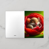 Schattigee slapende muis folie wenskaart (Buiten Laag)