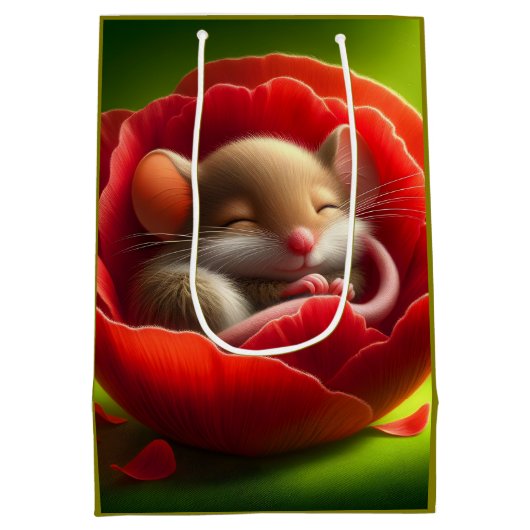 Schattigee slapende muis medium cadeauzakje (Achterkant)