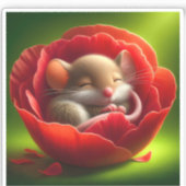 Schattigee slapende muis sticker (Voorkant)