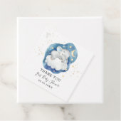 Schattigee slapende olifant sterren baby boy dank  bedankjes labels (In situ)