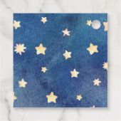 Schattigee slapende olifant sterren baby boy dank  bedankjes labels (Achterkant)