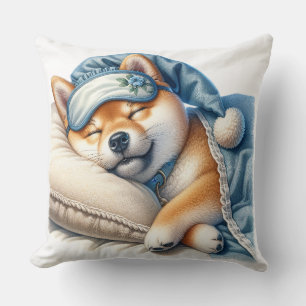 Schattigee slapende Shiba Inu hond Kussen