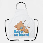 Schattigee slapende teddybeer Baby aan boord van d Schort (Voorkant)