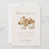 Schattigee slapende teddybeer Baby shower Dank u Kaart (Voorkant)
