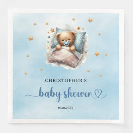 Schattigee slapende teddybeer baby shower servet