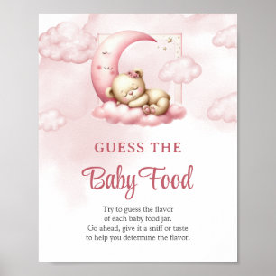 Schattigee slapende teddybeer Guess The Baby Food  Poster