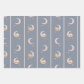 Schattigee slapende teddybeer met sterren en maan inpakpapier vel (Voorkant 2)