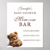 Schattigee slapende teddybeer Mom-osa Bar Poster (Voorkant)