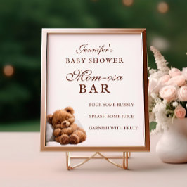 Schattigee slapende teddybeer Mom-osa Bar Poster