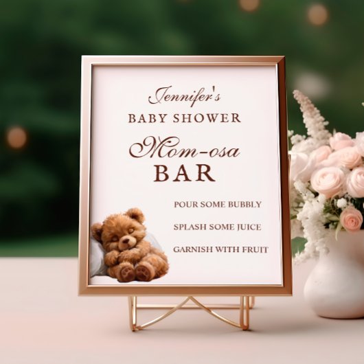 Schattigee slapende teddybeer Mom-osa Bar Poster