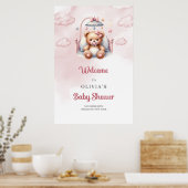Schattigee slapende teddybeer over de wolk welkom poster (Keuken)
