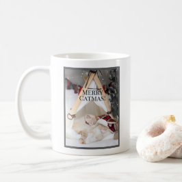 Schattigee slapende witte Katten kerst Koffiemok