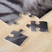 Schattigee slapende witte tijger legpuzzel (Zijkant)