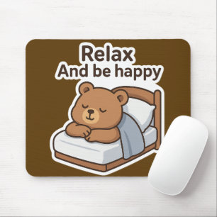 Schattigee slaperige Beer Sticker Muismat