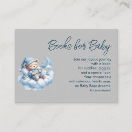 Schattigee slaperige beren jongensboeken voor baby informatiekaartje