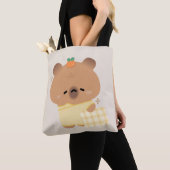 Schattigee slaperige capibara tote bag (Dichtbij)