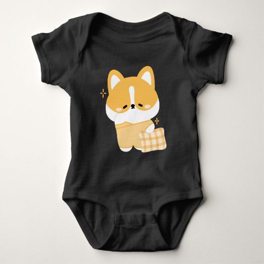 Schattigee slaperige corgi romper (Voorkant)