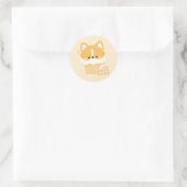 Schattigee slaperige corgi ronde sticker (Tas)