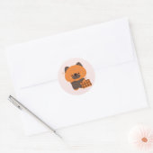 Schattigee slaperige Duitse herder Ronde Sticker (Envelop)