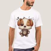 Schattigee slaperige hond Cartoon Drink koffie Mok T-shirt (Voorkant)