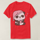 Schattigee slaperige kleine panda met koffie t-shirt (Design voorkant)