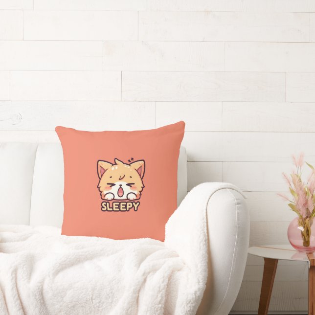 Schattigee, slaperige poes kussen (Bank)