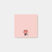 Schattigee slaperige rode panda post-it® notes (Voorkant)