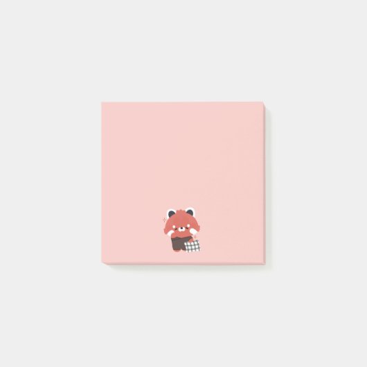 Schattigee slaperige rode panda post-it® notes (Voorkant)