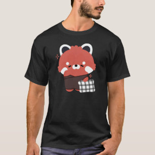 Schattigee slaperige rode panda t-shirt