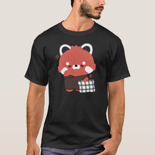 Schattigee slaperige rode panda t-shirt (Voorkant)