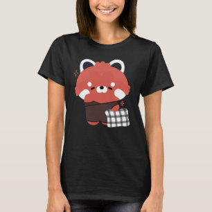 Schattigee slaperige rode panda t-shirt