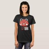 Schattigee slaperige rode panda t-shirt (Voorkant volledig)