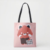 Schattigee slaperige rode panda tote bag (Voorkant)