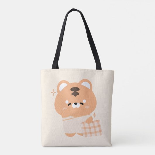Schattigee slaperige tijger tote bag (Achterkant)