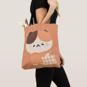 Schattigee slaperige tortie kat tote bag (Dichtbij)