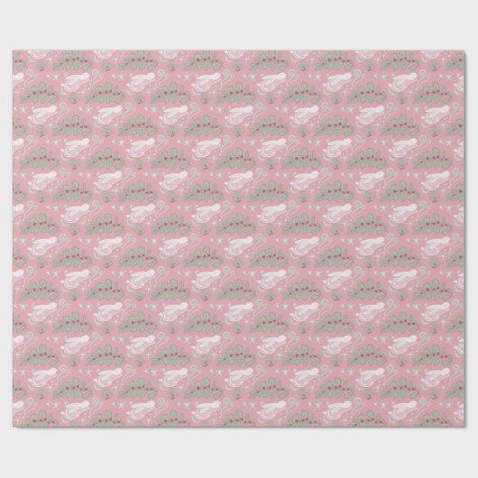 Schattigee slaperige winterkonijnen cadeaupapier (Vlak)