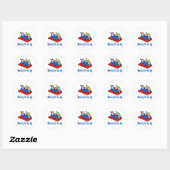 Schattigee Sledding Penguins Wintervakantie Fun Ronde Sticker (Vel)