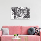 Schattigee Sleeping Cat Drawing Canvas Afdruk (Insitu (Woonkamer))