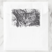 Schattigee Sleeping Cat Drawing Rechthoekige Sticker (Tas)