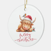 Schattigee Sleeping Highland Koe Vrolijk Kerstfees Keramisch Ornament (Links)