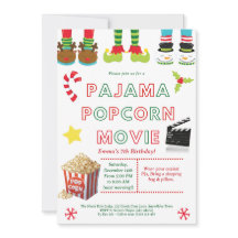 Schattigee Sleepover verjaardagsfeestje uitnodigin