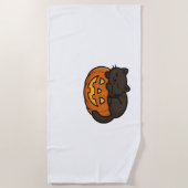 Schattigee Sleepy Black Cat op een pompoen Hallowe Strandlaken (Voorkant)