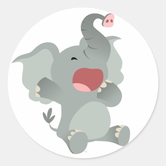Schattigee Sleepy Cartoon Olifant Sticker (Voorkant)
