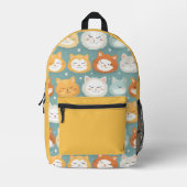 Schattigee Sleepy cats aangepaste naam Bedrukte Rugzak (Voorkant)